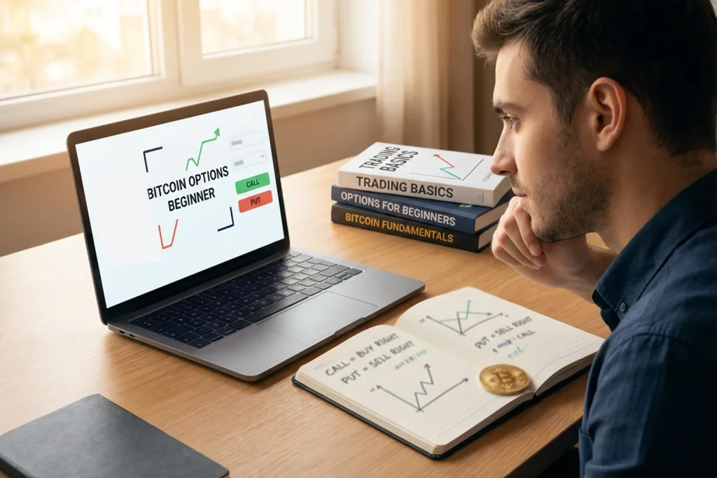 Bitcoin opties voor beginners met leerboek en eerste trading stappen
