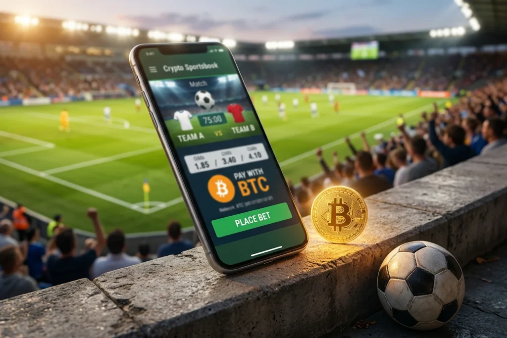 Crypto sportsbook met bitcoin betalingen en sportwedden op voetbal en tennis